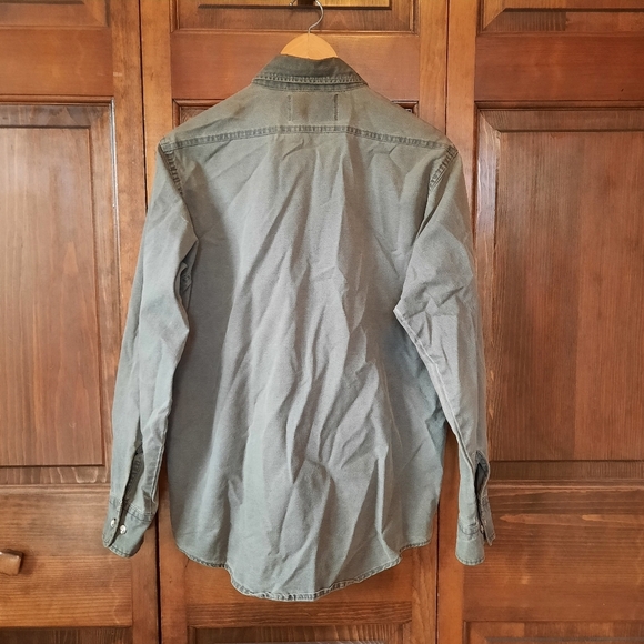 Vintage Harley-Davidson Motorcycle 100% Cotton Gray Embroidered Button Up Shirt - Picture 8 of 12